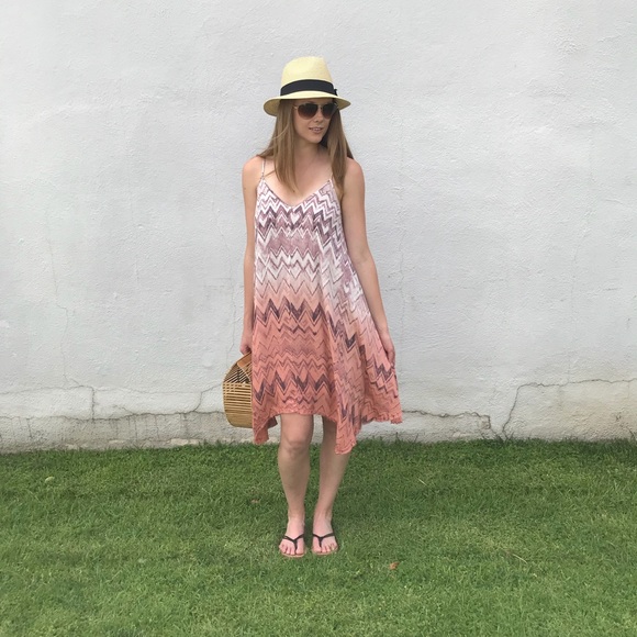 Chevron print Rose Ombré Trapeze dress NWT - Picture 2 of 8